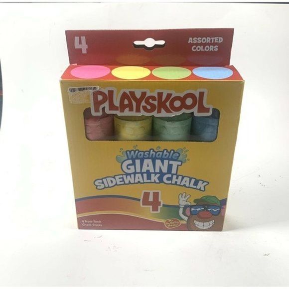 Playskool Four (4) Giant Washable Sidewalk Chalk - New Factory Sealed - Picture 2 of 4